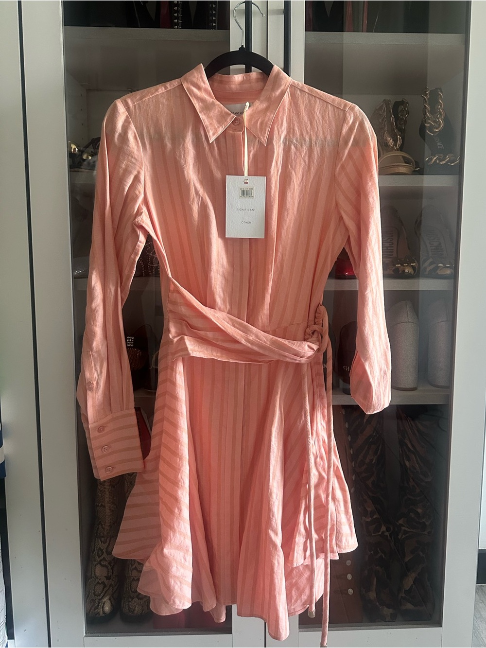 NWT $238 Significant Other Orla Striped buttoned down shirt mini dress sz US 2 - Picture 2 of 9